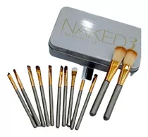 Set De 12 Brochas Y Pinceles Naked 3 Estuche De Lata