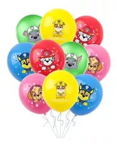 Pack 10 Globos Látex Paw Patrol Para Aire O Helio