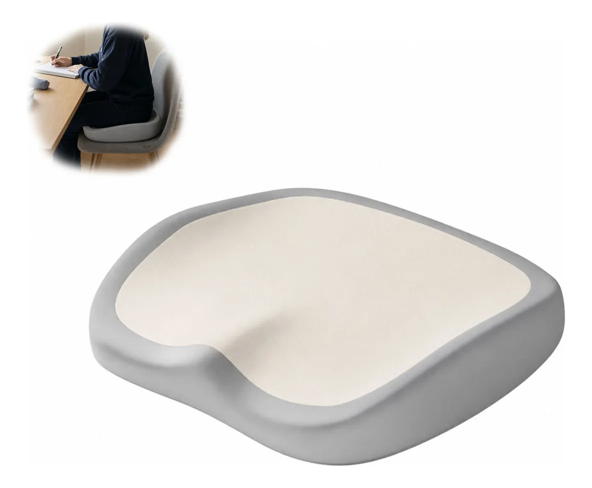 Cojín Ergonómico Memory Foam Para Silla Oficina Off White