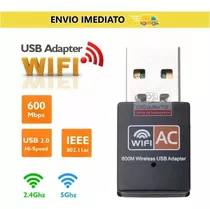 Adaptador Wifi Usb Dual Band Rede Sem Fio 2g 5g 600mb
