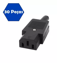 Kit C/30 Plugue Conector Iec 320 C13 Wd-09 Fêmea