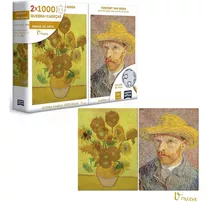 Quebra Cabeça Van Gogh - Retrato E Girassóis 2x1000 