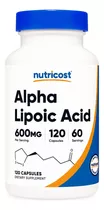 Acido Alfa Lipoico 600 Mg 120 Capsulas Para 2 Meses