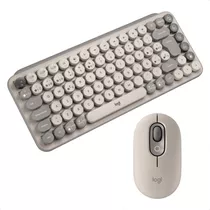 Logitech Combo Inalámbrico Pop Keys + Pop Mouse Mist Teclado Marrón