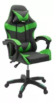 Silla De Escritorio Imback Ibk-g0001  Negra Y Verde Con Tapizado De Cuero Sintético