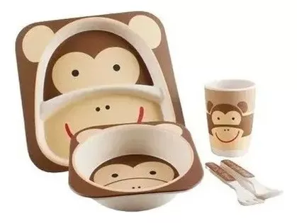 Kit de platos tazas cuberterías para niños Healthy Bamboo Ia 5