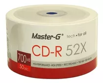 1 X Torta 50 Uni. Cd Master-g Con Logo 52x 700mb 80 Min