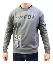 Jm Nuñez Buzo Moto Liviano Fox Apex Crew Fleece Gris Casual