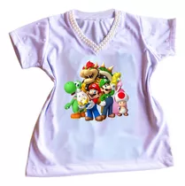 Camiseta Camisa Personalizada Infantil Do Super Mario Mod26