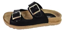 Sandalias Tamagiu Birk Negro Chatitas Eco Cuero Mujer Moda