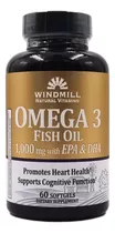 Omega 3 Windmill 1000mg Fish Oil 60 Cápsulas Epa Y Dha