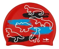 Gorra Natacion Escualo Adulto Modelo Rex Color Rojo Diseño De La Tela Estampado Talla Unitalla