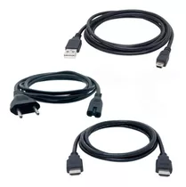 Kit Sony Ps3 Cabos P/ Ps3 Energia Usb+ Força Ac+hdmi 1.5 M