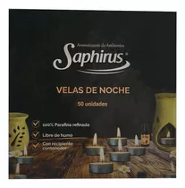 Velas De Noche Saphirus Parafina Sin Perfume Pack X50u