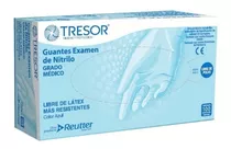 Guantes Tresor De Protección Color Azul Celeste Talla S De Nitrilo En Pack De 10 X 100 Unidades