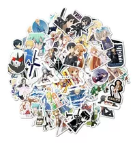 Pack 50 Stickers Anime Sao Sword Art Online Kirito Asuna