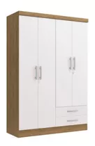 Closet Yardas 4 Puertas 2 Cajones Modelo S444 Bco Carvalle Color Blanco