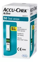 Tira Reactiva De Glucosa Accu Check Active Caja Con 50 Pzas