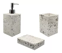 Set Accesorios Baño X3 Cerámica - Dispensador+jabonera+vaso