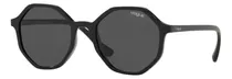 Gafas De Sol - Vogue - Vo5222s W44/87 52, Color De Montura: Negro, Color Varilla, Color De Lente Negra, Color De Lente: Gris Oscuro, Diseño Hexagonal