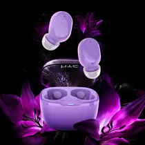 Audífonos Gamer Inalámbricos Htc Tws6d Crystal Purple Con Luz Led