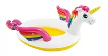 Piscina Inflable De Unicornio Redonda Niños 2.72m Intex Color Blanco