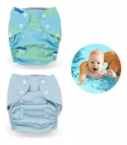 Kit 2 Fraldas Reutilizável E Ajustável Para Praia E Piscina