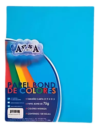 Papel Bond De Varios Colores Apsa Tamaño Carta 500 Hojas Envío gratis