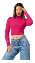 Chompa Crop Cuello Alto