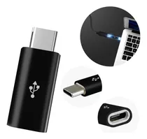 Adaptador Convertidor Micro Usb V8 Hembra A Tipo C Macho Color Negro