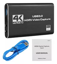 Capturadora De Video Audio Mic Usb 3.0 A 4k Ultra Hd