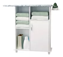 Mueble Para Planchar Con Puerta Y Porta Percha Blanco