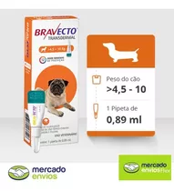 Bravecto Antipulgas E Carrapatos Caes De 4,5 A 10kg (pipeta)