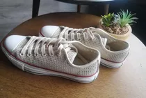 Tenis Converse Beige En Cuero Usadostalla Us 7.5 Eur 38