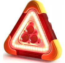 Triangulos De Advertencia De Autos Recargables Solares Led
