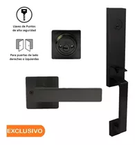 Cerradura Chapa Para Puerta Principal Elegante Yale Mx89584 Color Negro Con Bordes Latón Antiguo