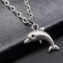 Collar Delfín De Plata Tibetana Cadena 50 Cms