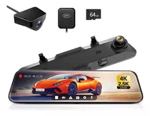 Wolfbox G900 Dashcam Espejo De 12  2160p 4k Camara Delantera Y 2.5k Wdr Camera Trasera Retrovisor Con Cámaras Para Automovil, G-sensor, Visión Nocturna, Con Tarjeta De 64 Gb, Gps