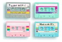 Set X4 Imanes Decorativos Mini Cassettes Retro 80's  Impr 3d