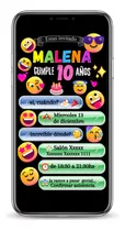 Invitación Digital Tarjeta Cumpleaños Emoji