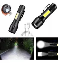 Mini Lanterna Iluminação Luz Led Lateral Portátil Carrg Usb Cor Da Lanterna Preto Cor Da Luz Branco