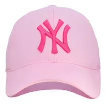Gorra Ny New York Yankees Logo 3d Rosa Claro