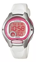 Reloj Pulsera Casio Youth Lw-200 De Cuerpo Color Rosa, Digital, Para Mujer, Fondo Rosa, Con Correa De Resina Color Blanco, Dial Rosa, Subesferas Color Beige Y Rosa Y Plateado, Minutero/segundero Rosa,