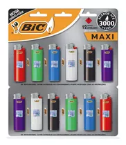 Isqueiro Maxi J6 Grande Bic Original Cartela Com 12 Unidades