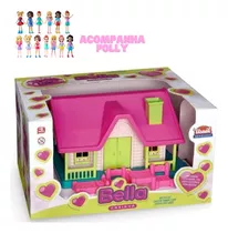 Brinquedo Casa Casinha Com Moveis + Boneca Polly Original