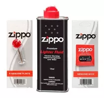 Kit Fluído Zippo 125ml + Pedra Zippo + Pavio Zippo Original