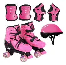 Patins Infantil C/ Acessórios Roller Ajustável Com Led