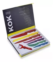 Set De 8 Piezas De Cuchillos De Cocina Premium Colores Kok