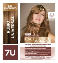 Coloración Permanente Excellence Sin Amoníaco L'oréal Paris Tono 7u Rubio Universal