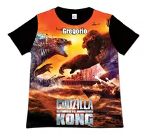 Franela Camisa Niño Godzilla Vs Kong En Poliester